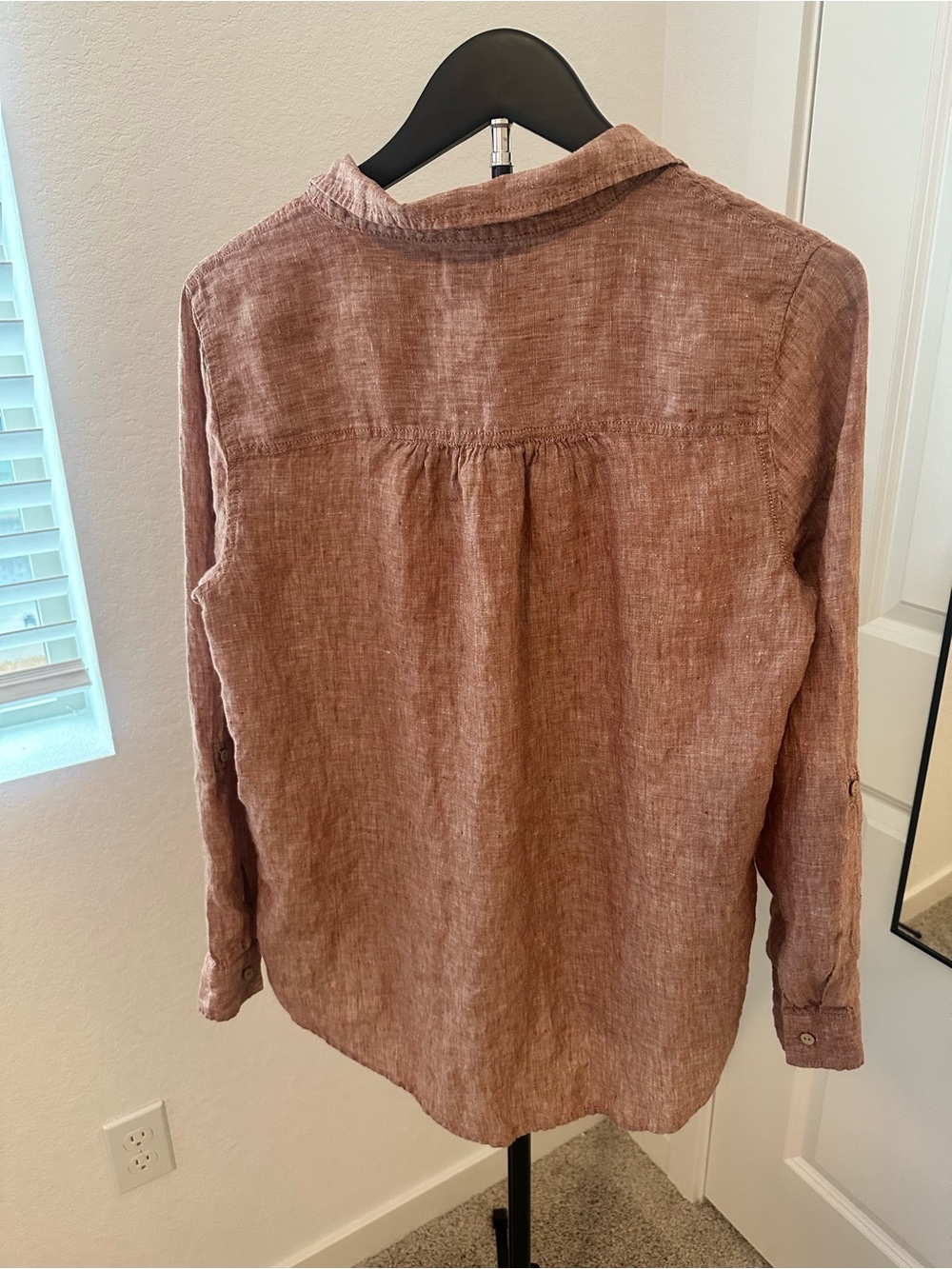 Sigrid Olsen 100% Linen Dusty Rose Popover Shirt Size M - Picture 6 of 8